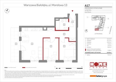 rzut mieszkanie na sprzedaż 63m2 mieszkanie Warszawa, Żerań, ul. Morelowa 13