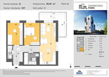 rzut mieszkanie na sprzedaż 66m2 mieszkanie Rzeszów, Przybyszówka, Dworzysko