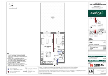 rzut mieszkanie na sprzedaż 45m2 mieszkanie Warszawa, Mokotów, ul. Polska 10
