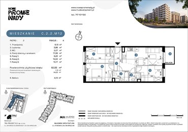 rzut mieszkanie na sprzedaż 63m2 mieszkanie Wrocław, Kleczków, ul. Czochralskiego/ Miłosza