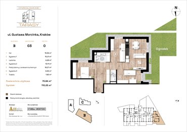 rzut mieszkanie na sprzedaż 71m2 mieszkanie Kraków, Wzgórza Krzesławickie, Gustawa Morcinka