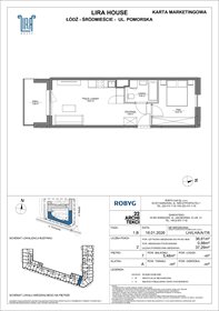 rzut mieszkanie na sprzedaż 37m2 mieszkanie Łódź, Pomorska 108