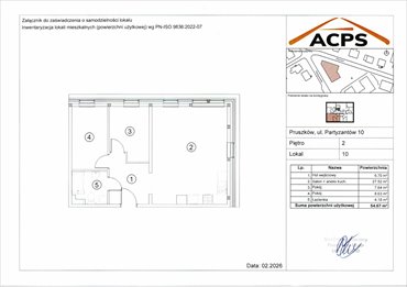 rzut mieszkanie na sprzedaż 55m2 mieszkanie Pruszków, Tworki, Partyzantów 10