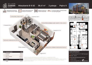 rzut mieszkanie na sprzedaż 37m2 mieszkanie Szczecin, Centrum, al. Wyzwolenia 70 / ul. Staszica 21