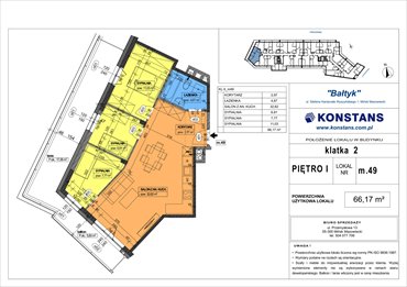 rzut mieszkanie na sprzedaż 66m2 mieszkanie Mińsk Mazowiecki, Wyszyńskiego 1