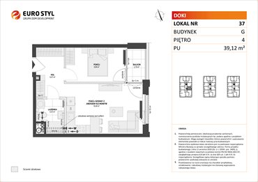 rzut mieszkanie na sprzedaż 39m2 mieszkanie Gdańsk, Śródmieście, ks. Jerzego Popiełuszki/Rybaki Górne