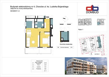 rzut mieszkanie na sprzedaż 47m2 mieszkanie Chorzów, Chorzów Stary, Bojarskiego 8, 10, 12