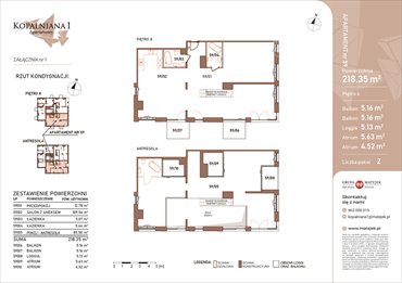 rzut mieszkanie na sprzedaż 218m2 mieszkanie Katowice, Bogucice, Kopalniana 1