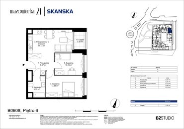 rzut mieszkanie na sprzedaż 55m2 mieszkanie Kraków, Krowodrza, ul. Mazowiecka 21