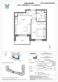 rzut mieszkanie na sprzedaż 36m2 mieszkanie Łódź, Pomorska 108