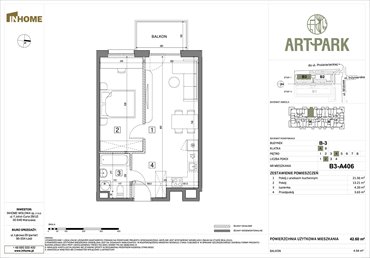 rzut mieszkanie na sprzedaż 43m2 mieszkanie Łódź, Polesie, Wołowa 4A
