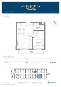 rzut mieszkanie na sprzedaż 45m2 mieszkanie Mechelinki, Wielopole 36-38