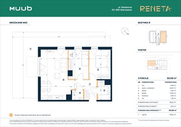 rzut mieszkanie na sprzedaż 61m2 mieszkanie Warszawa, Włochy, Nasienna 11