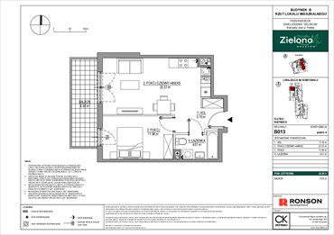 rzut mieszkanie na sprzedaż 43m2 mieszkanie Warszawa, Mokotów, ul. Polska 10