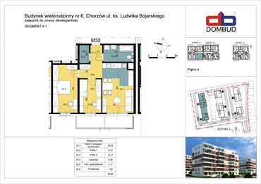 rzut mieszkanie na sprzedaż 60m2 mieszkanie Chorzów, Chorzów Stary, Bojarskiego 8, 10, 12