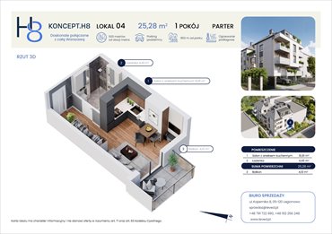 rzut mieszkanie na sprzedaż 25m2 mieszkanie Warszawa, Targówek, Hodowlana 8