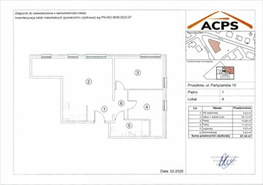 rzut mieszkanie na sprzedaż 67m2 mieszkanie Pruszków, Tworki, Partyzantów 10