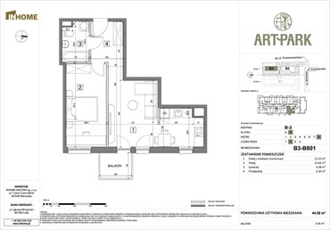 rzut mieszkanie na sprzedaż 45m2 mieszkanie Łódź, Polesie, Wołowa 4A