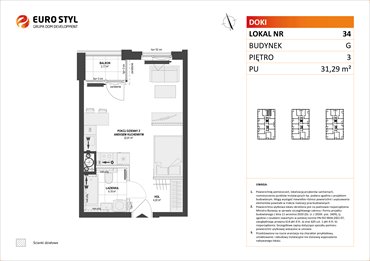 rzut mieszkanie na sprzedaż 31m2 mieszkanie Gdańsk, Śródmieście, ks. Jerzego Popiełuszki/Rybaki Górne