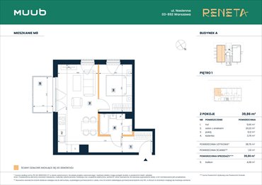 rzut mieszkanie na sprzedaż 40m2 mieszkanie Warszawa, Włochy, Nasienna 11
