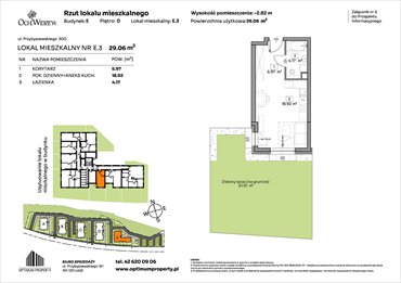 rzut mieszkanie na sprzedaż 29m2 mieszkanie Łódź, Widzew, Przybyszewskiego 292-300