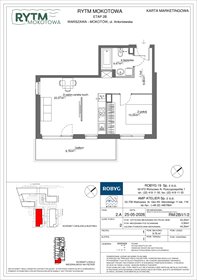 rzut mieszkanie na sprzedaż 43m2 mieszkanie Warszawa, Mokotów, Antoniewska 3B