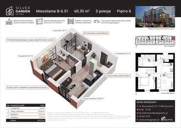 rzut mieszkanie na sprzedaż 40m2 mieszkanie Szczecin, Centrum, al. Wyzwolenia 70 / ul. Staszica 21