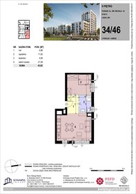 rzut mieszkanie na sprzedaż 43m2 mieszkanie Poznań, Komandoria, Świętego Michała 36