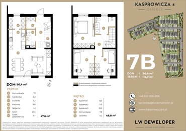 rzut dom na sprzedaż 96m2 dom Łódź, Jana Kasprowicza 4