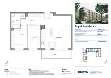Nowe mieszkanie trzypokojowe Royal Residence Warszawa, Wilanów, Sarmacka 65m2 Foto 1