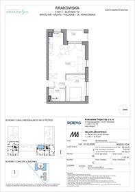rzut mieszkanie na sprzedaż 43m2 mieszkanie Wrocław, Krzyki, Krakowska 112