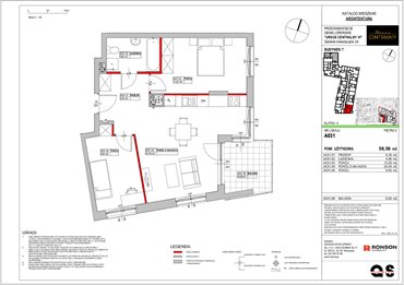rzut mieszkanie na sprzedaż 59m2 mieszkanie Warszawa, Ursus, ul. Gierdziejewskiego 23