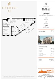 rzut mieszkanie na sprzedaż 58m2 mieszkanie Katowice, Bytkowska