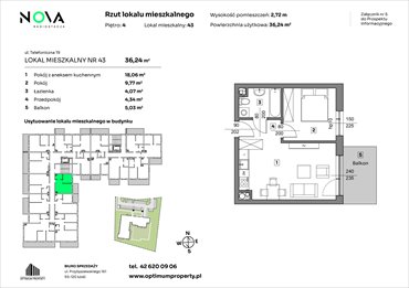 rzut mieszkanie na sprzedaż 36m2 mieszkanie Łódź, Śródmieście, ul. Telefoniczna 19