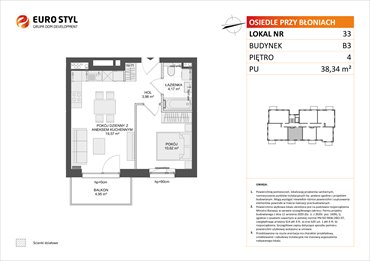 rzut mieszkanie na sprzedaż 38m2 mieszkanie Rumia, Janowo, Błoń Janowskich