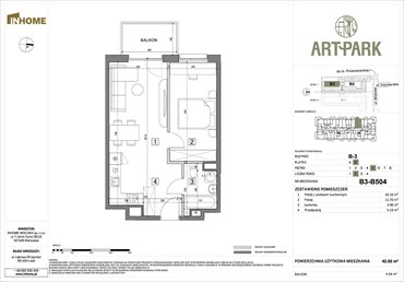 rzut mieszkanie na sprzedaż 42m2 mieszkanie Łódź, Polesie, Wołowa 4A