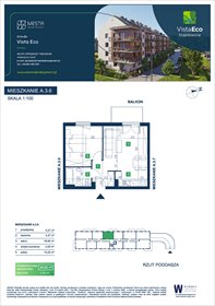 rzut mieszkanie na sprzedaż 44m2 mieszkanie Wrocław, Fabryczna, Łomnicka