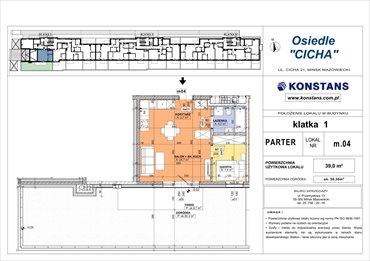 rzut mieszkanie na sprzedaż 39m2 mieszkanie Mińsk Mazowiecki, Cicha 12