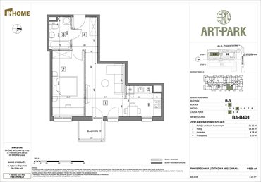 rzut mieszkanie na sprzedaż 45m2 mieszkanie Łódź, Polesie, Wołowa 4A