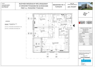 rzut mieszkanie na sprzedaż 54m2 mieszkanie Kraków, Dębniki, Podgórki Tynieckie