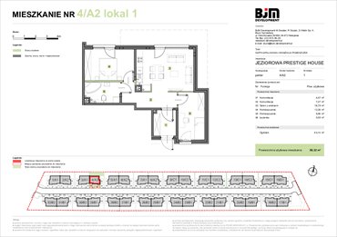 rzut mieszkanie na sprzedaż 58m2 mieszkanie Warszawa, Wawer, Jeziorowa