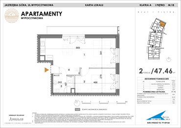 rzut mieszkanie na sprzedaż 47m2 mieszkanie Jastrzębia Góra, Wypoczynkowa