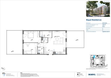 rzut mieszkanie na sprzedaż 74m2 mieszkanie Warszawa, Wilanów, Sarmacka