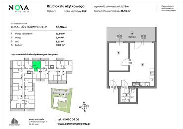 rzut lokal użytkowy na sprzedaż 37m2 lokal użytkowy Łódź, Śródmieście, ul. Telefoniczna 19