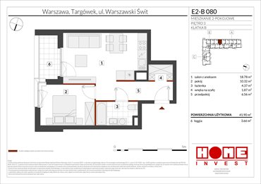 rzut mieszkanie na sprzedaż 42m2 mieszkanie Warszawa, Targówek, ul. Warszawski Świt