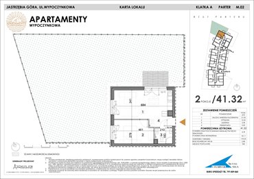 rzut mieszkanie na sprzedaż 41m2 mieszkanie Jastrzębia Góra, Wypoczynkowa