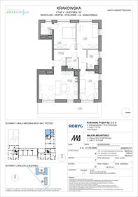 rzut mieszkanie na sprzedaż 87m2 mieszkanie Wrocław, Krzyki, Krakowska 112