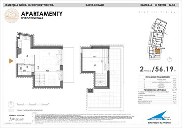 rzut mieszkanie na sprzedaż 56m2 mieszkanie Jastrzębia Góra, Wypoczynkowa