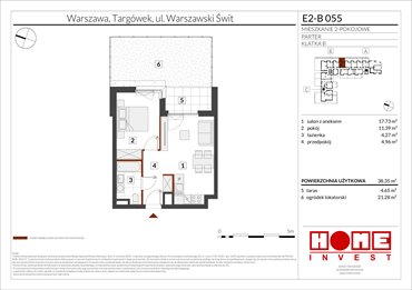 rzut mieszkanie na sprzedaż 38m2 mieszkanie Warszawa, Targówek, ul. Warszawski Świt