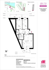 rzut mieszkanie na sprzedaż 59m2 mieszkanie Poznań, Rataje, ul. Klemensa Mikuły 1 i 3
